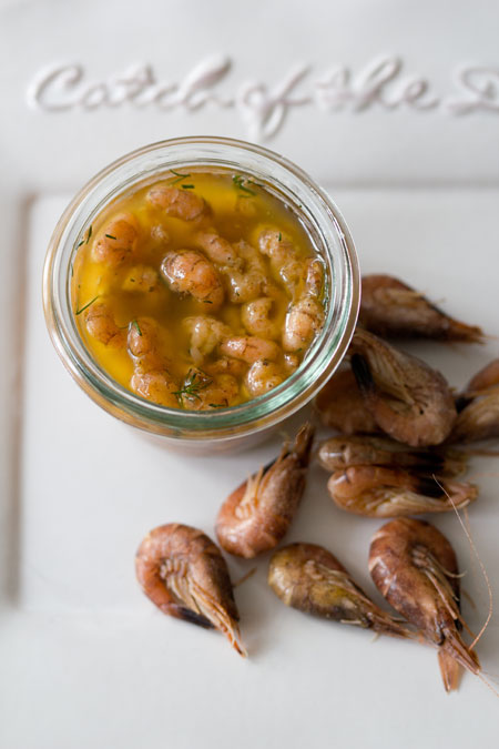 potted shrimps with a spanish twist