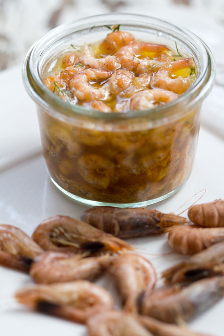 potted shrimps with a spanish twist
