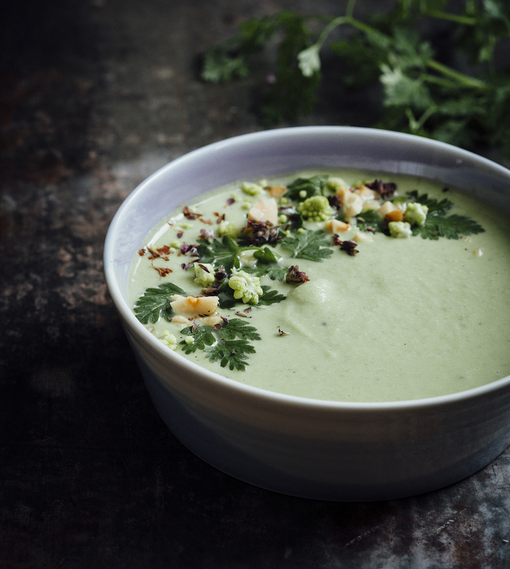 Romanesco soep met doperwten en kervel Bijzonder Spaans