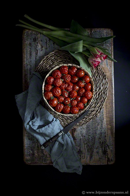 Geroosterde cherry tomatenquiche