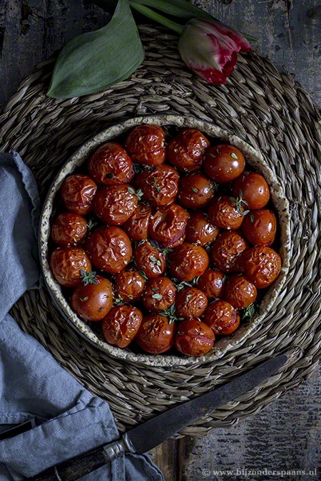 Geroosterde cherry tomatenquiche