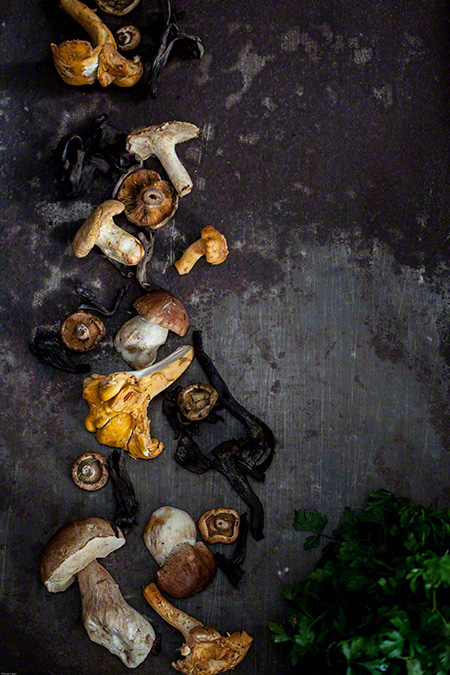 Tarteletas con setas silvestres (taartjes met wilde paddenstoelen)